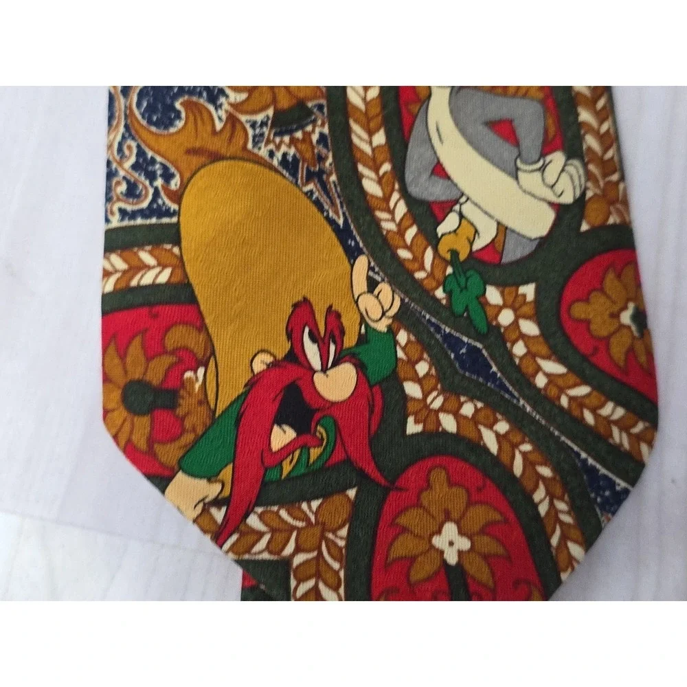 1993 Looney Tunes Tie Bugs Bunny Tasmanian Devil Marvin Martian Yosemite Sam - Picture 2 of 16